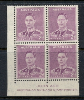 Australia-1938-42-KGVI-2d-red-violet-John-Ash-Imprimt-blk4-MLH-MUH