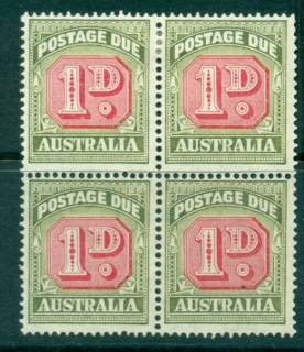 Australia-1946-7-1d-Postage-Due-Wmk-CofA-Blk-4-MUH-lot34665