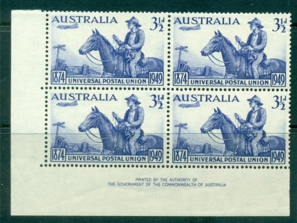 Australia-1949-UPU-75th-Anniversary-Stockmen-Imp-Blk-4-MUH-lot34663