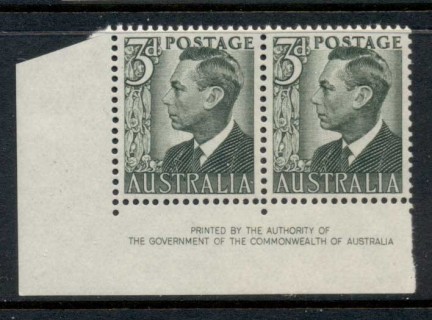 Australia-1950-57-KGVI-Portrait-3d-imprint-pr-MUH