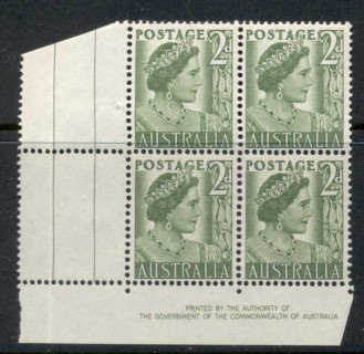 Australia-1950-57-Queen-Elizabeth-2d-imprint-blk4-MLH