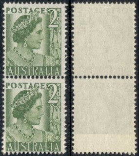 Australia-1950-57-Queen-Elizabethd-green-coil-pr-MLH