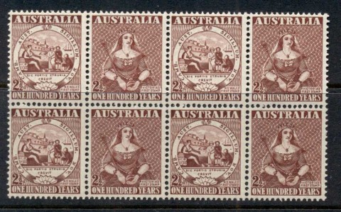 Australia-1950-Stamp-Centenary-blk8-MUH