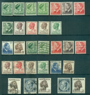 Australia-1950s-Assorted-definitives-oddments-MLH-FU-lot68160