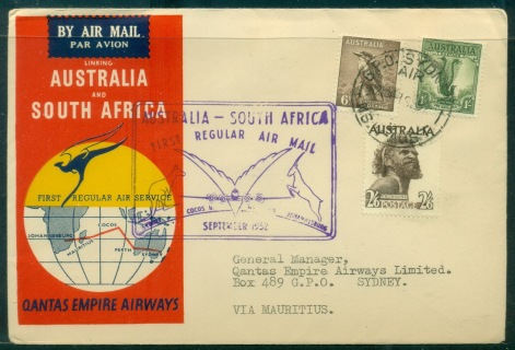 Australia-1952-Qantas-Flight-Cover