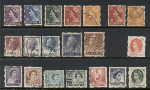 Australia-1953-63-QEII-definitives-FU