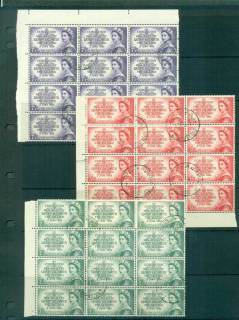 Australia-1953-QEII-Coronation-FDI-Blocks-12-FU-lot66293