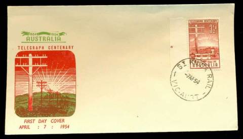 Australia-1954-Telegraph-Unaddressed-FDC-Lot19911