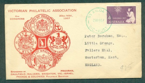 Australia-1957-Xmas-4d-Victorian-Philatelic-Association-FDC-lot62046