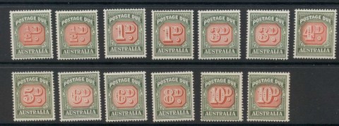 Australia-1958-Postage-Due-No-Wnk-Perf-14-25x13-75-Asst-MUH