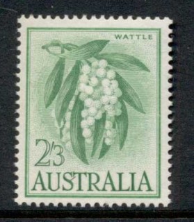 Australia-1959-64-Wattle-2-3d-green-on-white-MUH