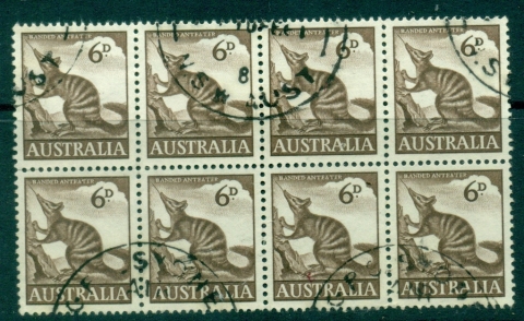 Australia-1960-Banded-Anteater-Block-8-FU