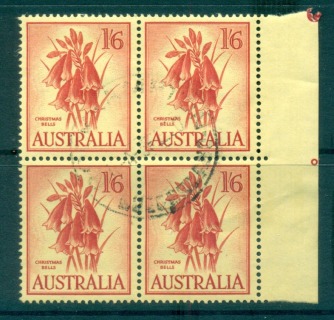 Australia-1960-Christmas-Bells-1-6d-FDI-Block-4-FU-lot66260