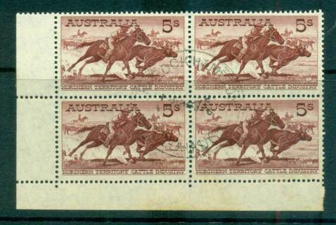 Australia-1961-5-Cattle-cream-paper-FDI-Block-4-FU-lot66359