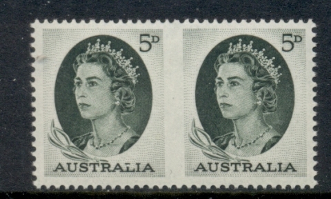 Australia-1963-65-QEII-5d-Imperf-between-pr-MLH