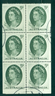 Australia-1963-QEII-5d-green-Booklet-Pane-FU-lot34676