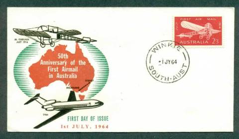 Australia-1964-50th-Anniversary-First-Air-Mail-Commemorative-Flight-1-Jy-64-lot42652