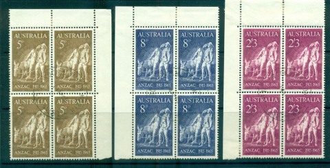 Australia-1965-ANZACS-FDI-Blocks-4-FU-lot66343