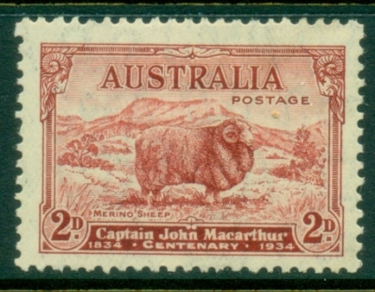 Australia-1934-Merino-Sheep-John-Macarthur-2d-copper-red-MLH