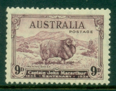 Australia-1934-Merino-Sheep-John-Macarthur-9d-dark-violet-MLH