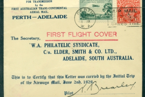 Australia-1929-First-Flight-Cover