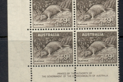 Australia-1937-46-Platypus-Perf-14x15-Imprint-blk4-MLH
