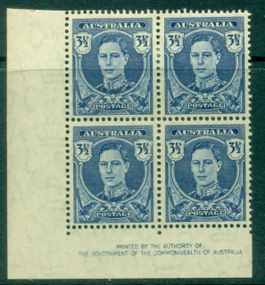 Australia-1942-44-KGVI-Definitives-3½d-block-MLH