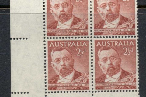 Australia-1948-Ferdinand-von-Mueller-Inprint-blk4-MLH