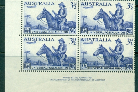 Australia-1949-UPU-75th-Anniversary-Stockmen-Imp-Blk-4-MUH-lot34663