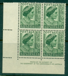 Australia-1950-51-Elizabeth-1½d-block-MLH