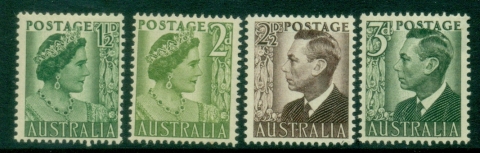 Australia-1950-51-Elizabeth-KGVI-Definitives-MLH
