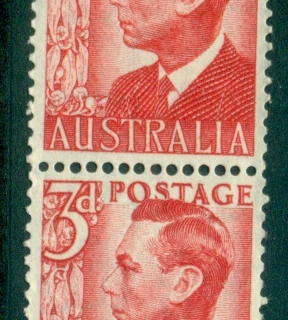 Australia-1950-52-3d-KGVI-Coil-perf-pair-MUH-lot34684