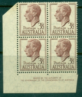 Australia-1950-52-KGVI-3½d-block-MLH