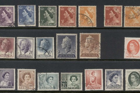 Australia-1953-63-QEII-definitives-FU
