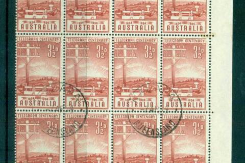 Australia-1954-Telegraph-Centenary-FDI-Block-12-FU-lot66277