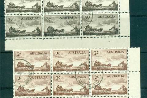 Australia-1955-Pioneers-of-Coaching-FDI-Blocks-12-FU-lot66264