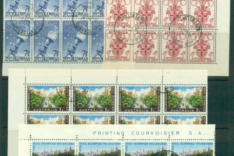 Australia-1956-Melbourne-Olympics-FDI-Blocks-12-FU-lot66355