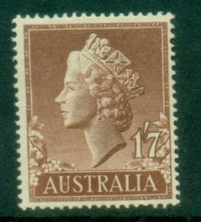 Australia-1957-QEII-Definitive-1sh7d-MLH