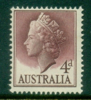 Australia-1957-QEII-Definitive-4d-claret-MLH