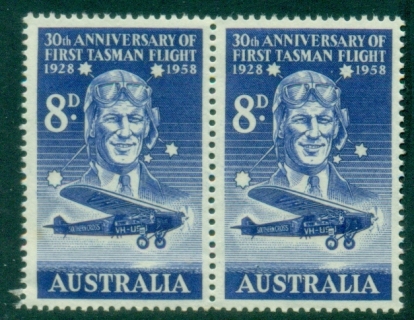 Australia-1958-Tasman-Sea-Crossing-pair-MUH