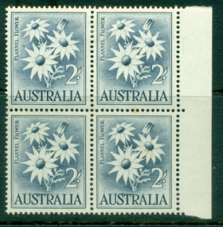 Australia-1959-64-QEII-Definitive-2sh-Flannel-Flower-block-tone-spots-MLH