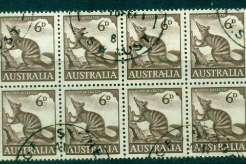 Australia-1960-Banded-Anteater-Block-8-FU