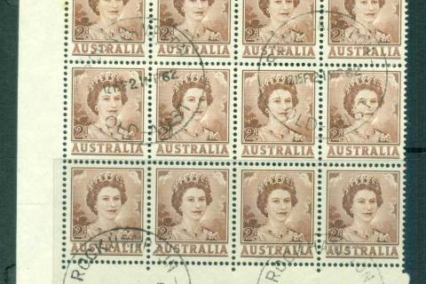 Australia-1962-QEII-2d-FDI-Block-12-FU-lot66300