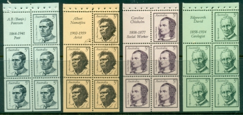 Australia-1968-Famous-Australians-Booklet-Panes-MUH