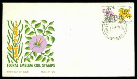 Australia-1970-Floral-Coil-Unaddressed-FDC-Lot19937