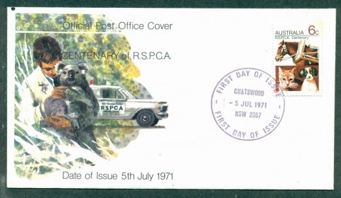 Australia-1971-RSPCA-6c-Chatswood-lt-tones-FDC-Lot27784