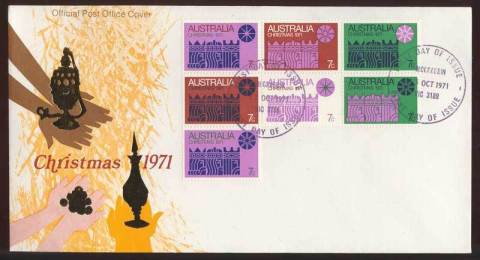 Australia-1971-Xmas-Block-FDC-Lot13753