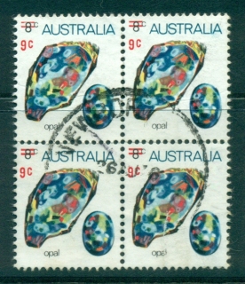 Australia-1973-9c-on-8c-Opal-Blk-4-FU-lot34405