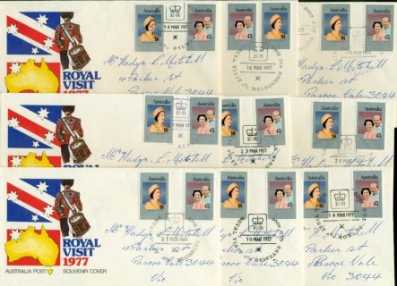 Australia-1977-Royal-Visit-9x-FDC-Lot20140