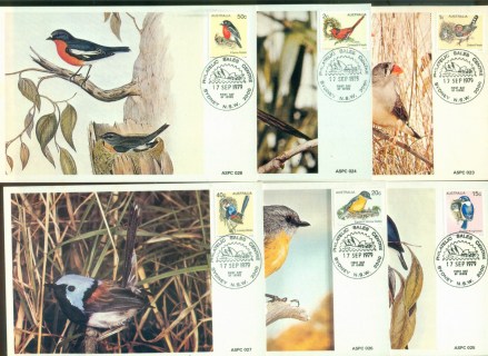 Australia-1979-Birds-6x-Maxicards-lot80443